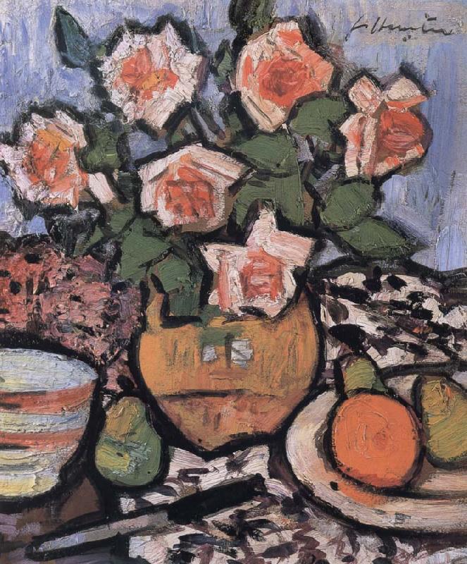 George Leslie Hunter Still Life with Roses,Fruit and Knife China oil painting art